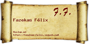 Fazekas Félix névjegykártya
