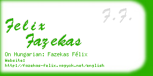 felix fazekas business card
